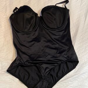 Black Satin Bodysuit